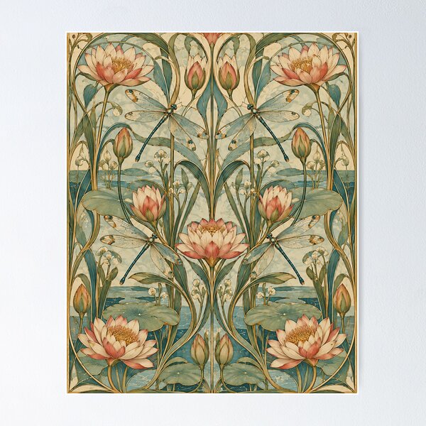 Item preview, Dragonfly & Lilies designed and sold by BaShert.