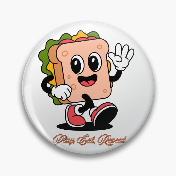 Item preview, Play Eat Repeat Cute Retro Sandwich Mascot designed and sold by Lakshimalsha.