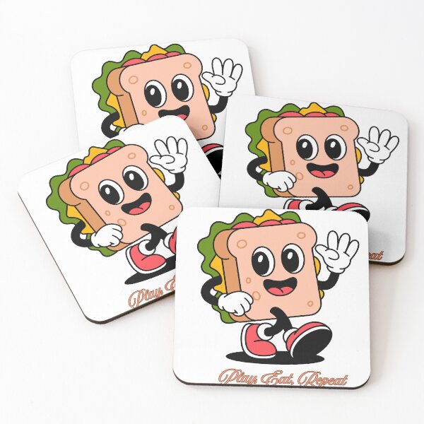 Item preview, Play Eat Repeat Cute Retro Sandwich Mascot designed and sold by Lakshimalsha.