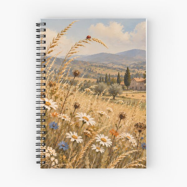 Item preview, Cottagecore Wildflower Meadow Tuscan Farm Oil Painting designed and sold by Jozefin's Studio.