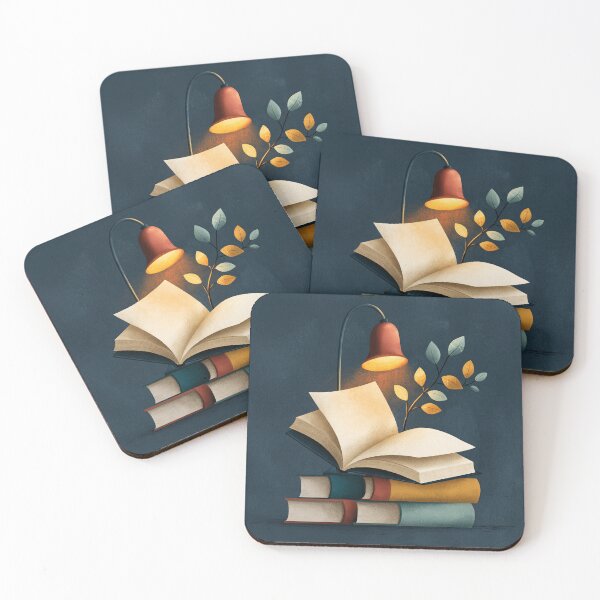 Item preview, Cozy Reading Lamp and Open Book Illustration designed and sold by Hoity-Toity.