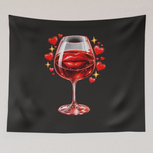 Item preview, Love, Wine, Kisses - Romantic Red Wine Design designed and sold by CzipipitoStudio.