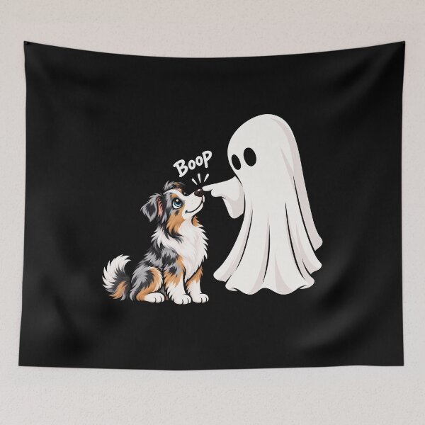 Item preview, Funny Ghost Miniature American Shepherd Dog Boop Halloween Design Mom Dad designed and sold by rafaeltto.