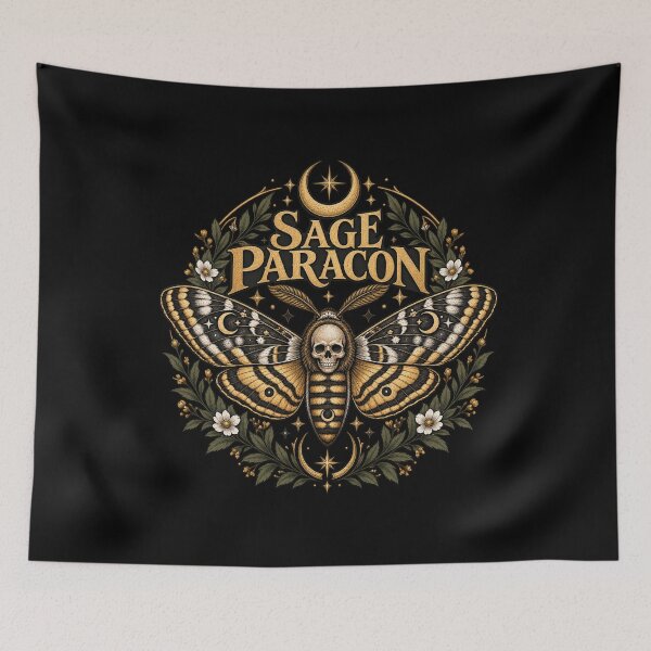 Item preview, Sage Paracon Celestial Moth Skull Mystical Gothic Vintage designed and sold by Whirx.