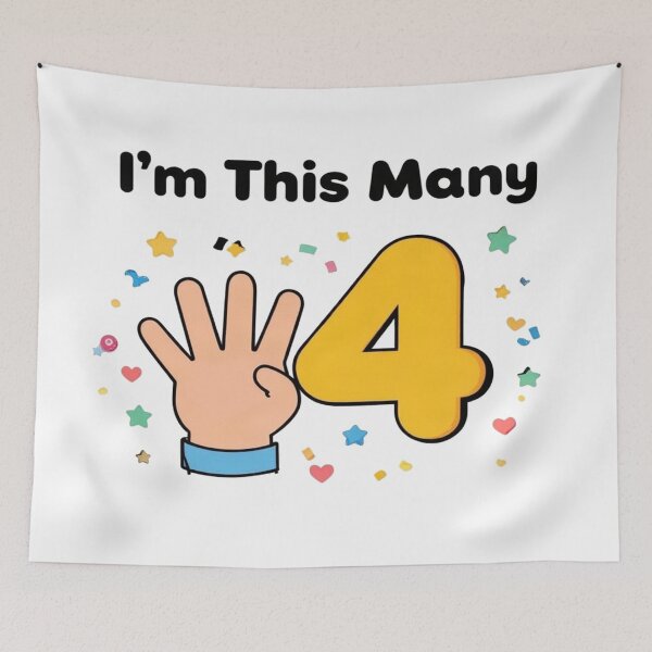 Item preview, I'm This Many Four — Kids Birthday Shirt designed and sold by Art&Fun.