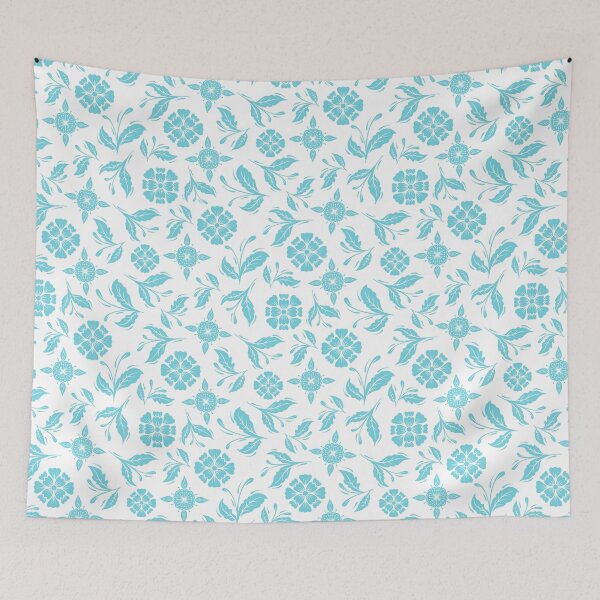 Item preview, Sky Blue Vintage Florals designed and sold by KalavartStudio.