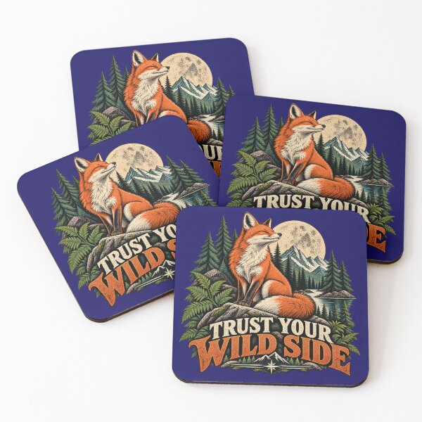 Item preview, Trust Your Wild Side – Retro Fox Wilderness designed and sold by JanRizz.