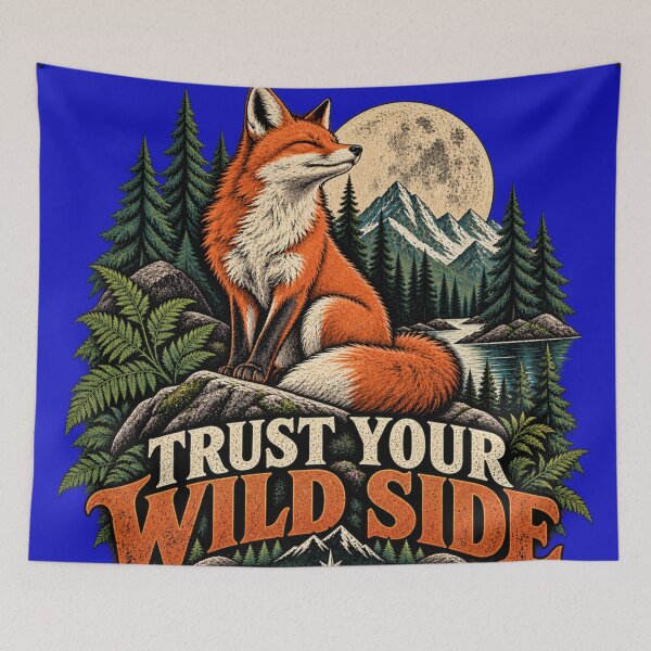 Item preview, Trust Your Wild Side – Retro Fox Wilderness designed and sold by JanRizz.
