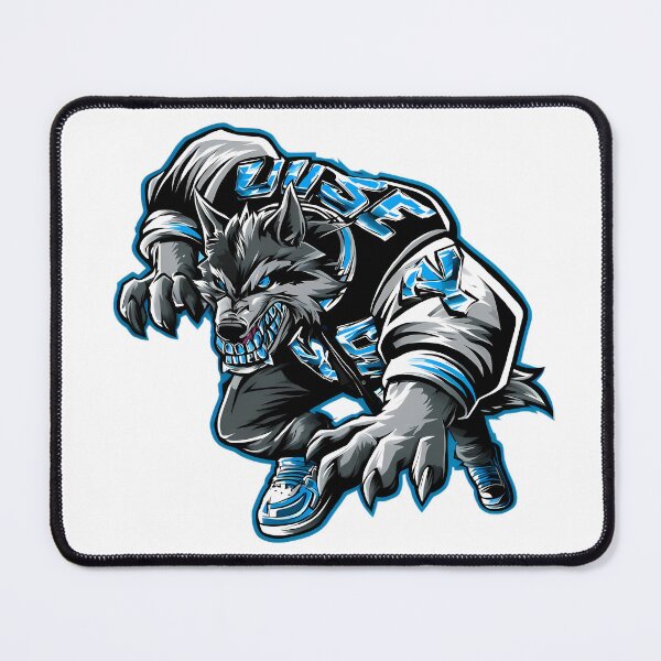 Item preview, Aggressive Y2K Wolf Mascot – Varsity Streetwear Style designed and sold by Retro Whimsy.