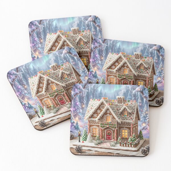 Item preview, Grand Fantasy Gingerbread House in an Enchanted Winter Wonderland with Aurora designed and sold by Sybille-Yates.