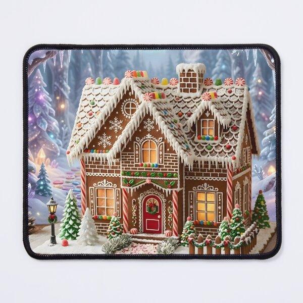Item preview, Grand Fantasy Gingerbread House in an Enchanted Winter Wonderland with Aurora designed and sold by Sybille-Yates.