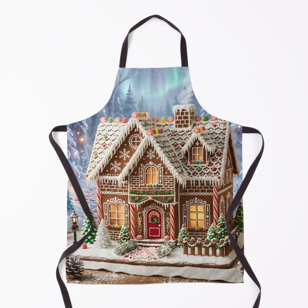 Item preview, Grand Fantasy Gingerbread House in an Enchanted Winter Wonderland with Aurora designed and sold by Sybille-Yates.