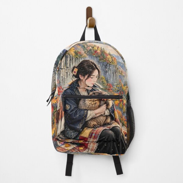 Item preview, Japanese Woman with a Cute Marmot designed and sold by m-y-A-I-A-R-T-.