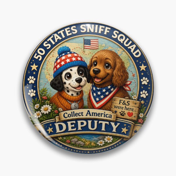 Item preview, Collect America with Freckle and Spencer - 50 States Sniff Squad Deputy Badge designed and sold by CollectrsCornr.