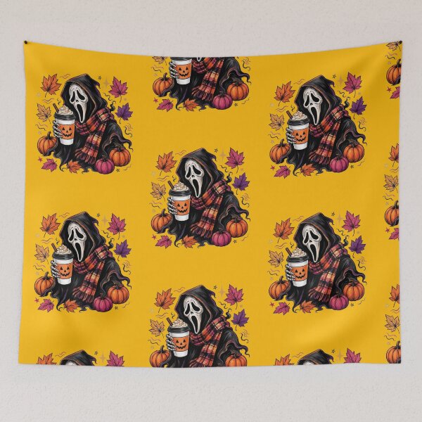 Item preview, Spooky Halloween Ghost Pumpkin Autumn Fall Leaves Cute Design designed and sold by anemiche.