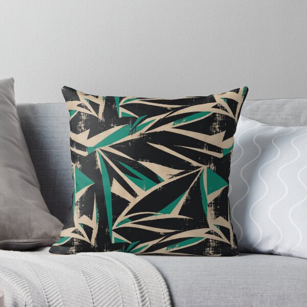 Item preview, Teal Black Abstract Brush Pattern designed and sold by imaniko.