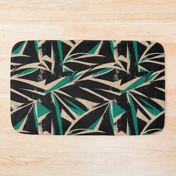 Item preview, Teal Black Abstract Brush Pattern designed and sold by imaniko.
