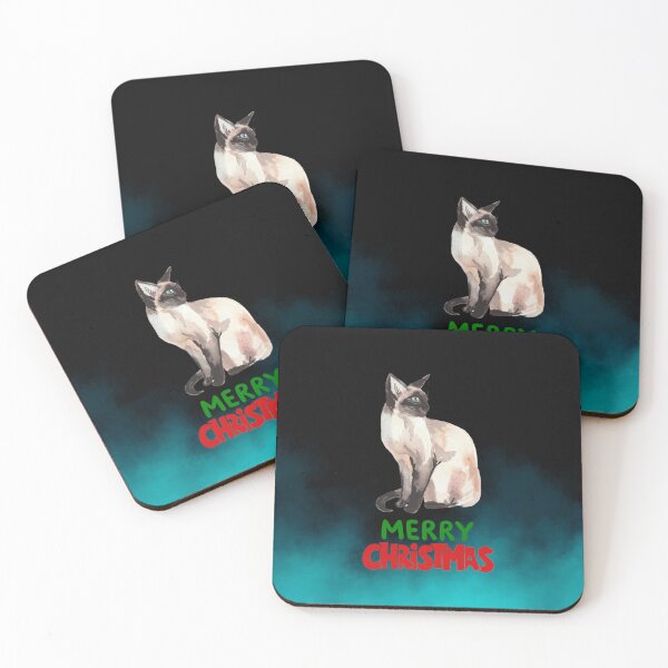 Item preview, Cute Siamese Cat Merry Christmas Holiday Art designed and sold by stormk10.