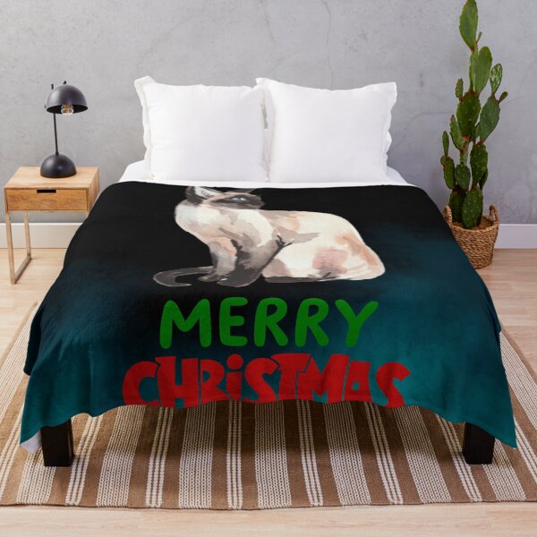 Item preview, Cute Siamese Cat Merry Christmas Holiday Art designed and sold by stormk10.