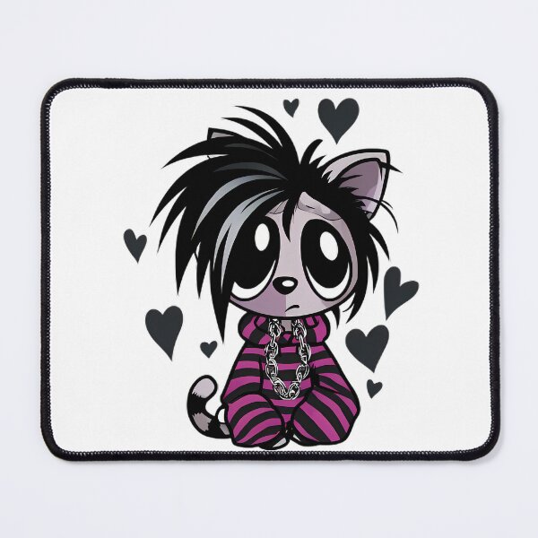 Item preview, Sad Emo Cat Mascot – Y2K Cartoon Aesthetic designed and sold by Retro Whimsy.