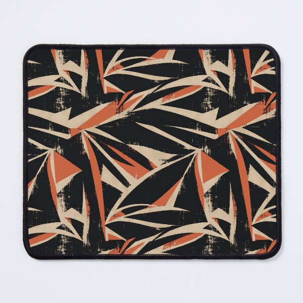 Item preview, Burnt Orange Black Abstract Brush Pattern designed and sold by imaniko.