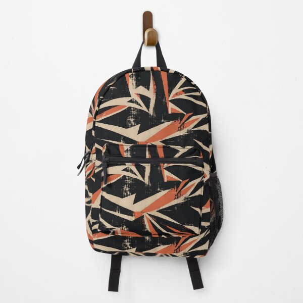 Item preview, Burnt Orange Black Abstract Brush Pattern designed and sold by imaniko.