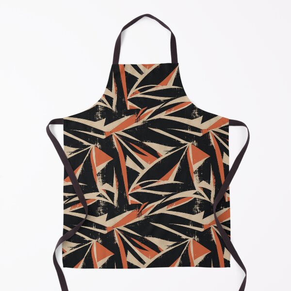 Item preview, Burnt Orange Black Abstract Brush Pattern designed and sold by imaniko.