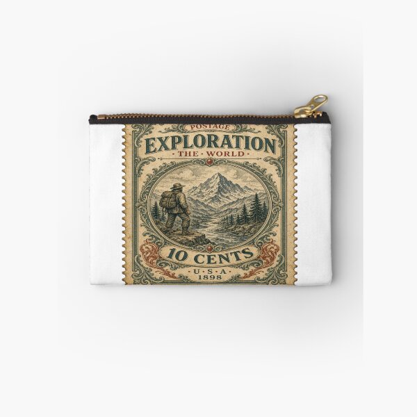 Item preview, Vintage Stamp Exploration The World 1898 - Mountain Hiker Aesthetic T-Shirt designed and sold by Sushikidsntoddlers.