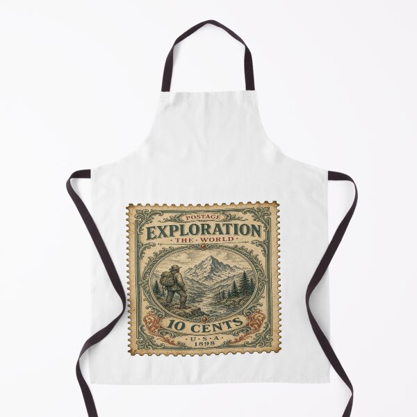 Item preview, Vintage Stamp Exploration The World 1898 - Mountain Hiker Aesthetic T-Shirt    designed and sold by Sushikidsntoddlers.