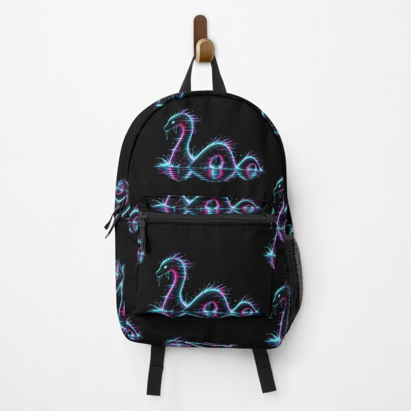 Item preview, Lochness Monster – Neon Glitch Cryptid designed and sold by JupiterGlitchEmpire.