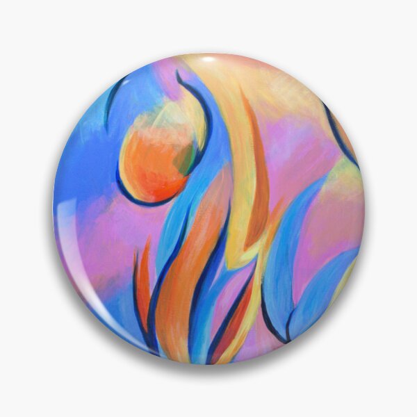 Item preview, Curved linear abstract art in pink, orange and blue designed and sold by Natimo-Studio.