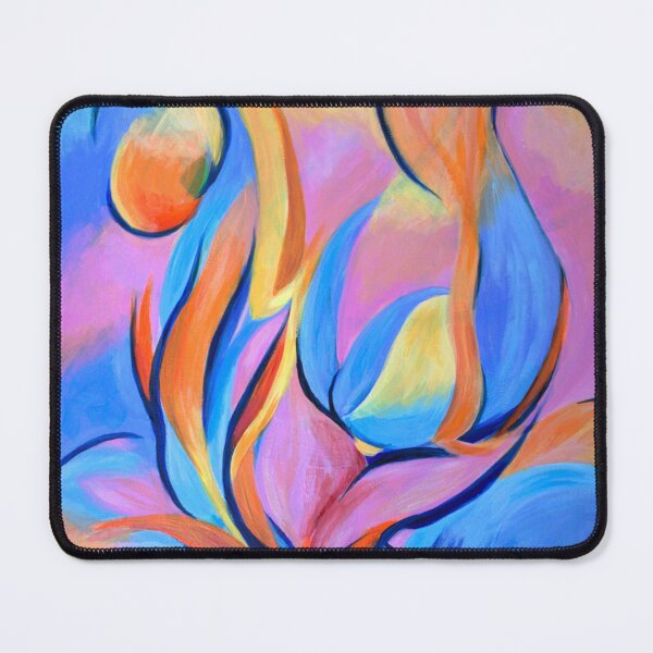 Item preview, Curved linear abstract art in pink, orange and blue designed and sold by Natimo-Studio.