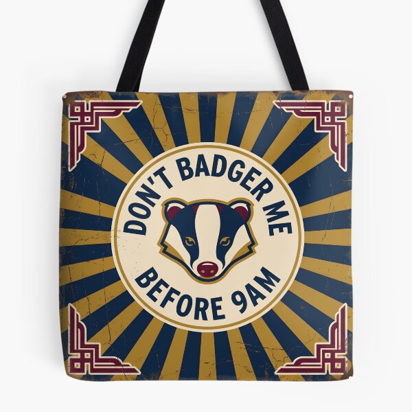 Item preview, Dont Badger Me Before 9AM Retro Badger Badge Funny Morning Work Humor designed and sold by ahmadhamdi.