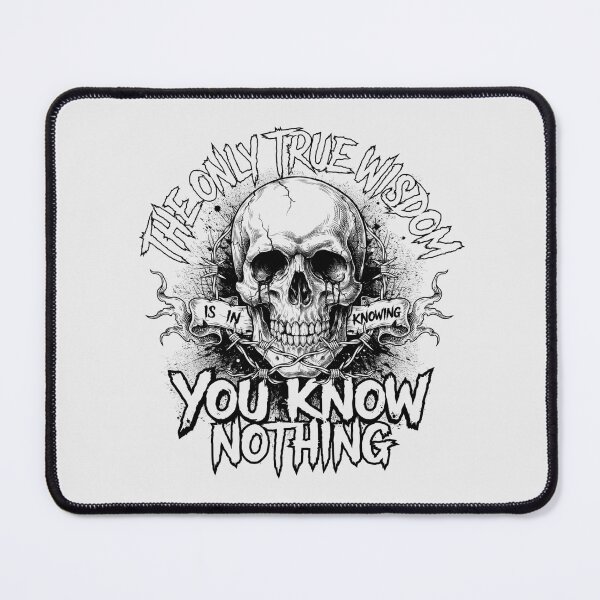 Item preview, You Know Nothing Socrates Wisdom Barbed Wire Skull designed and sold by Enea Kelo.