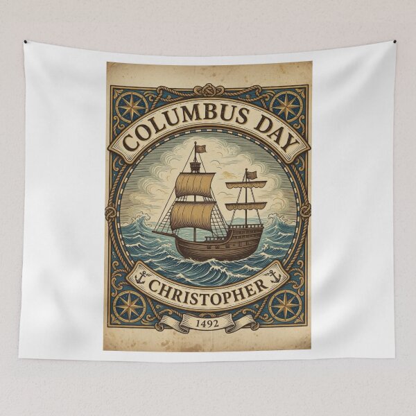 Item preview, Christopher Columbus's historic ship for Columbus Day designed and sold by Nela-&-Lena.