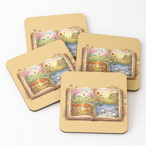 Item preview, Four Seasons Storybook Whimsical Cottagecore Book Illustration designed and sold by SebastianSpace.
