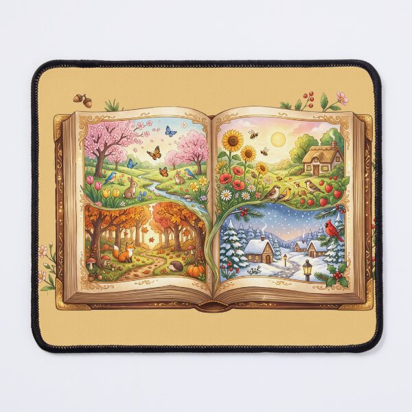 Item preview, Four Seasons Storybook Whimsical Cottagecore Book Illustration designed and sold by SebastianSpace.