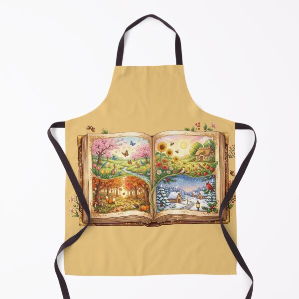 Item preview, Four Seasons Storybook Whimsical Cottagecore Book Illustration designed and sold by SebastianSpace.