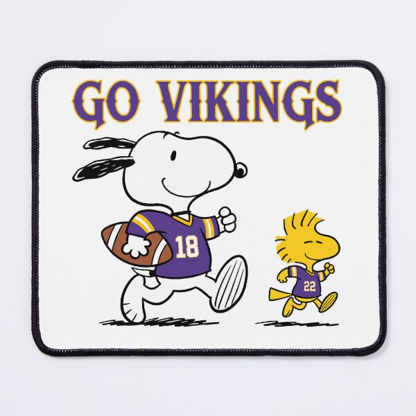 Item preview, Snoopy & Woodstock Minnesota Vikings Football Retro F700 designed and sold by GLUVY-THEME.