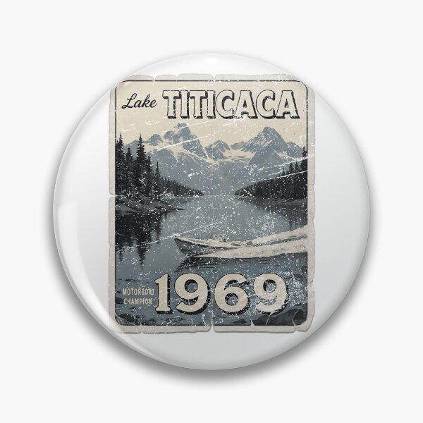 Item preview, Lake Titicaca Motorboat Champion 1969 Vintage Travel Graphic designed and sold by Machomanshop.