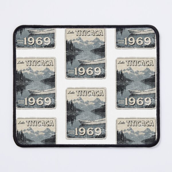 Item preview, Lake Titicaca Motorboat Champion 1969 Vintage Travel Graphic designed and sold by Machomanshop.