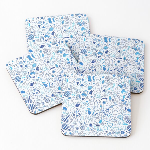Item preview, 1 Whimsical Hand Drawn Folk Art Doodle Pattern designed and sold by ART ATTACK ZONE.