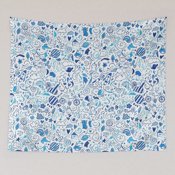 Item preview, 1 Whimsical Hand Drawn Folk Art Doodle Pattern designed and sold by ART ATTACK ZONE.