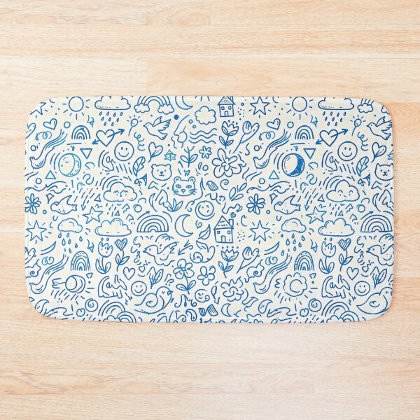 Item preview, 2 Whimsical Hand Drawn Folk Art Doodle Pattern designed and sold by ART ATTACK ZONE.