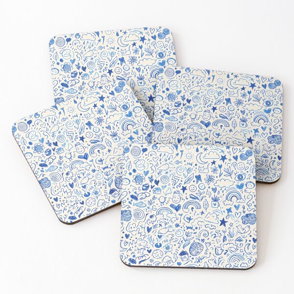 Item preview, 3 Whimsical Hand Drawn Folk Art Doodle Pattern designed and sold by ART ATTACK ZONE.