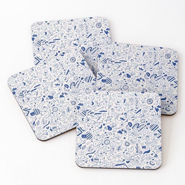 Item preview, 4 Whimsical Hand Drawn Folk Art Doodle Pattern designed and sold by ART ATTACK ZONE.
