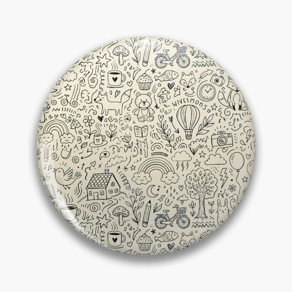 Item preview, 7 Whimsical Hand Drawn Folk Art Doodle Pattern designed and sold by ART ATTACK ZONE.