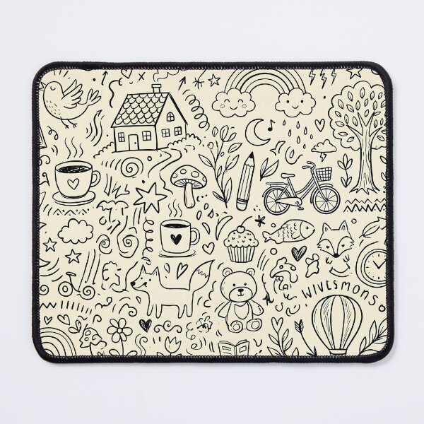 Item preview, 7 Whimsical Hand Drawn Folk Art Doodle Pattern designed and sold by ART ATTACK ZONE.