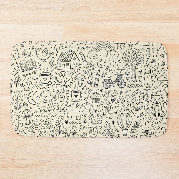 Item preview, 7 Whimsical Hand Drawn Folk Art Doodle Pattern designed and sold by ART ATTACK ZONE.