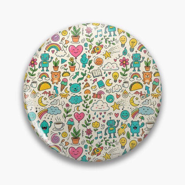 Item preview, 8 Whimsical Hand Drawn Folk Art Doodle Pattern designed and sold by ART ATTACK ZONE.